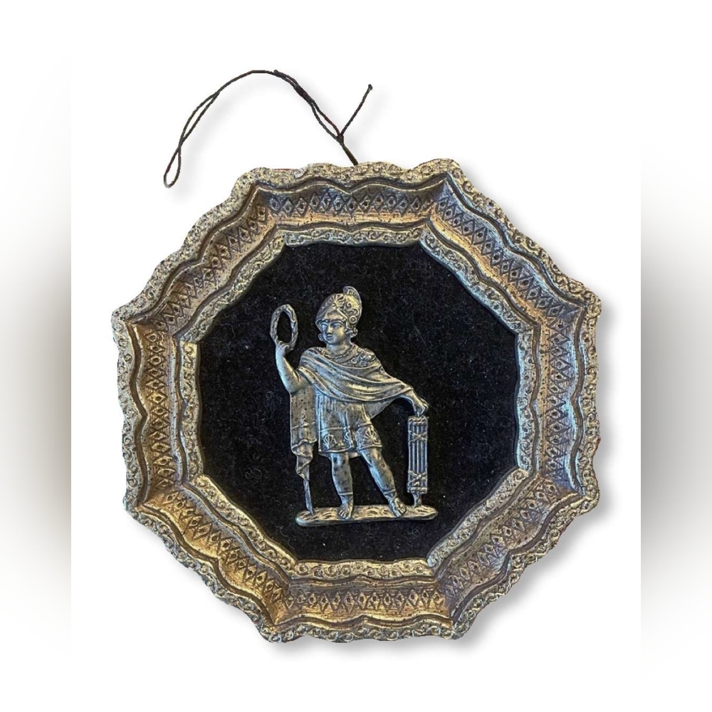 Vintage Silver/Black Roman Hanging Wall Decor